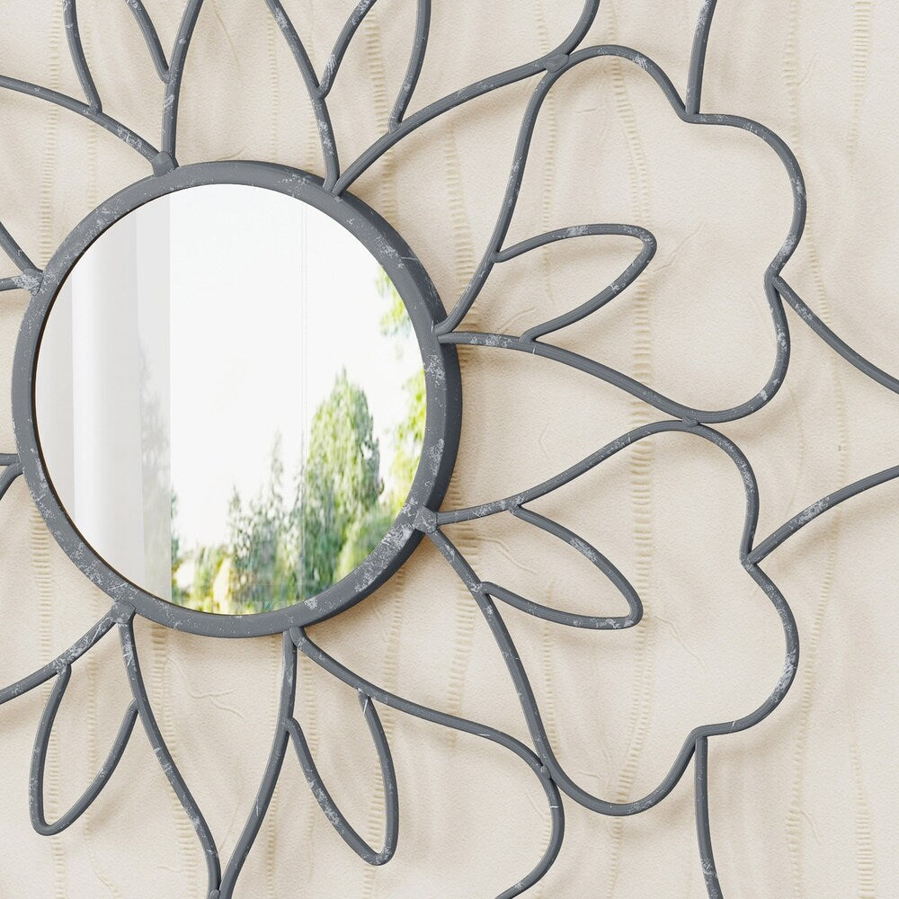 Lorcan Flower Wall Mirror by Christopher Knight Home
