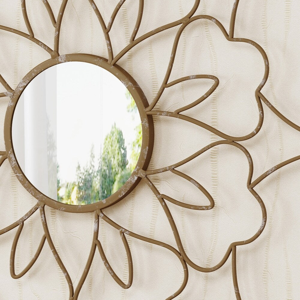 Lorcan Flower Wall Mirror by Christopher Knight Home