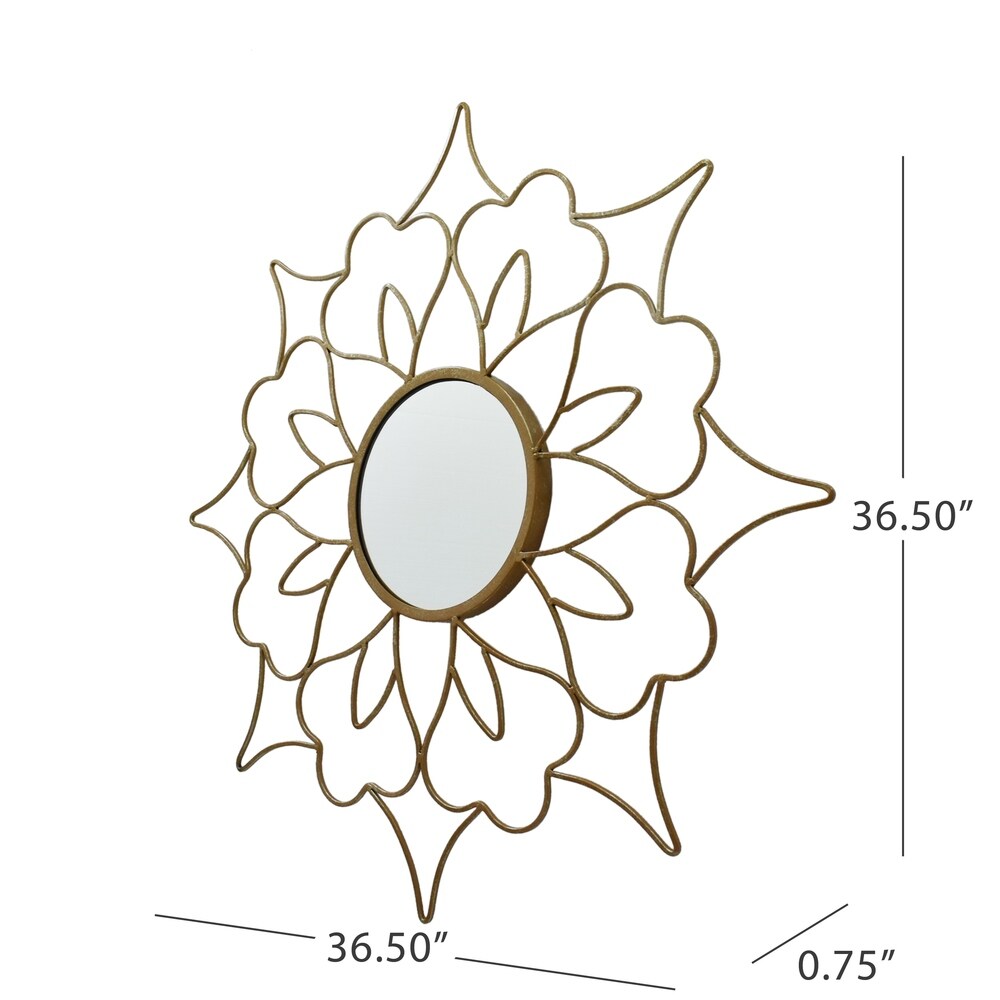 Lorcan Flower Wall Mirror by Christopher Knight Home