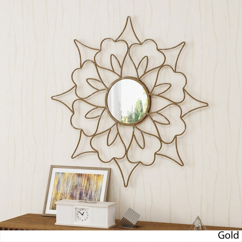 Lorcan Flower Wall Mirror by Christopher Knight Home