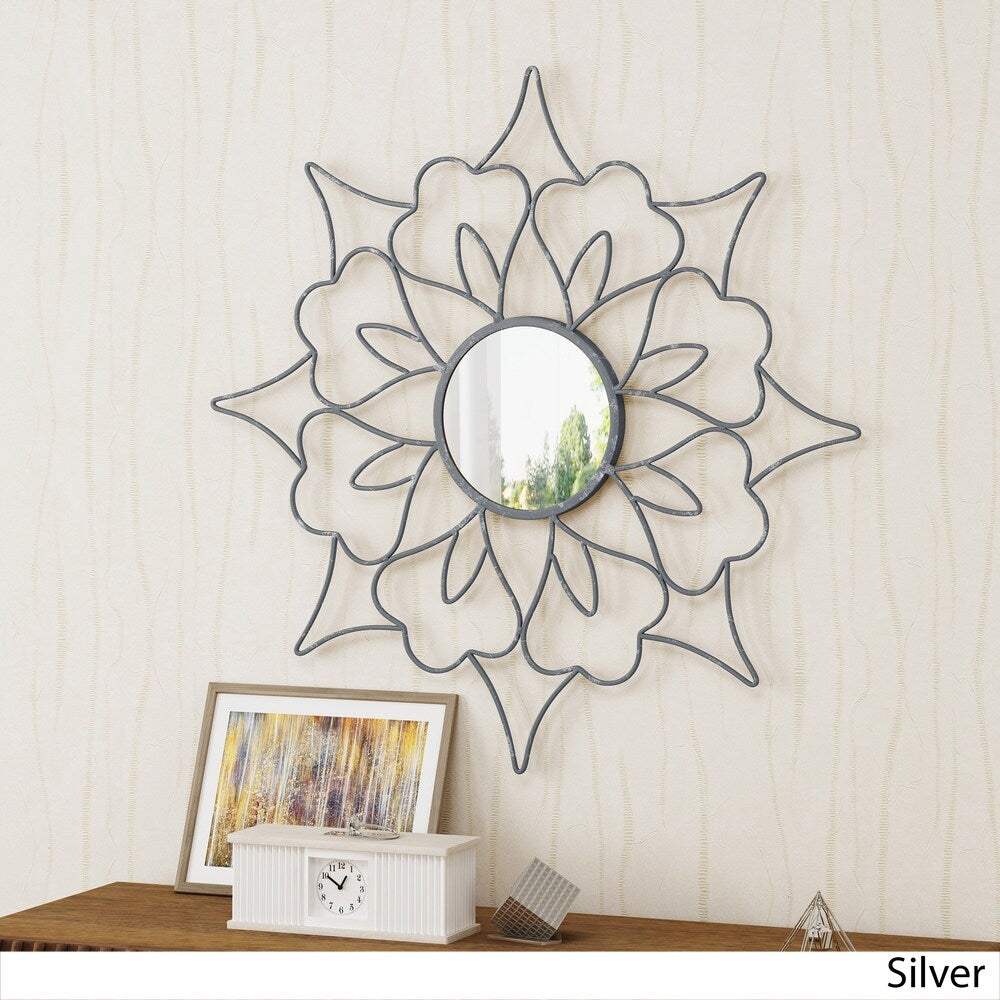 Lorcan Flower Wall Mirror by Christopher Knight Home