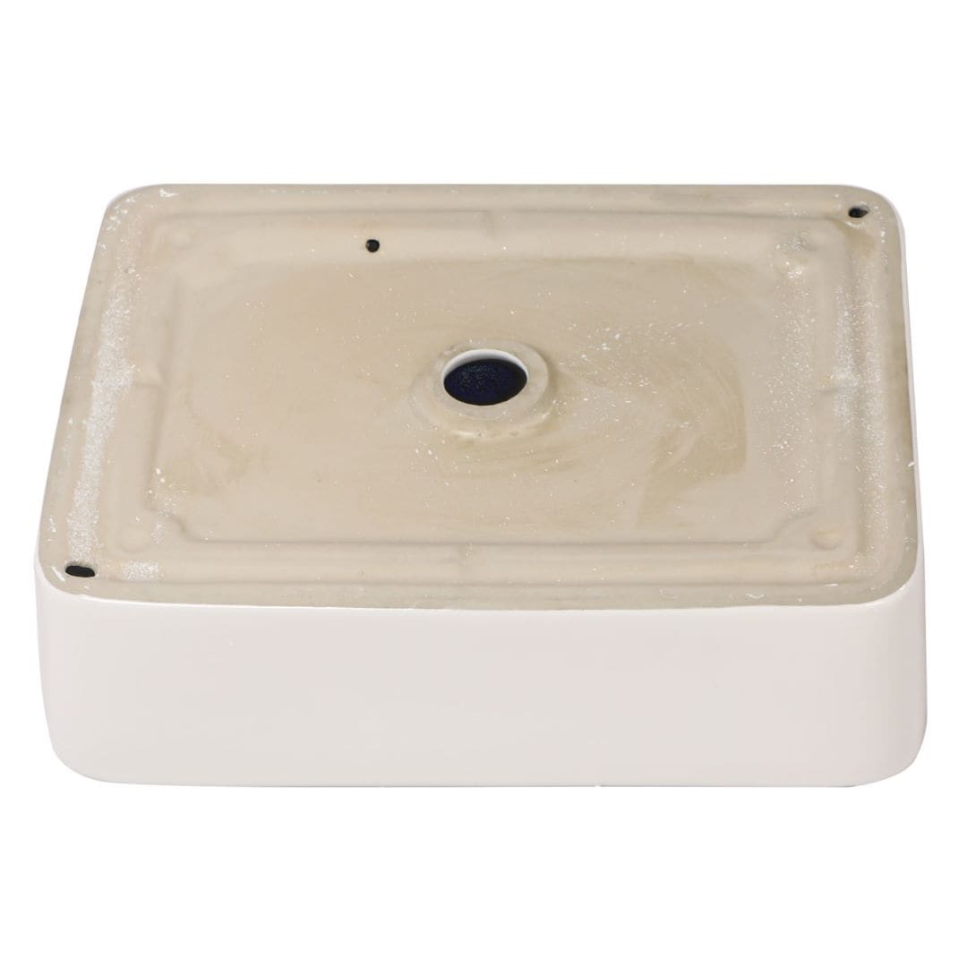 Lordear 19 inch Ceramic White/Black Bathroom Sink Rectangular Vessel Sink