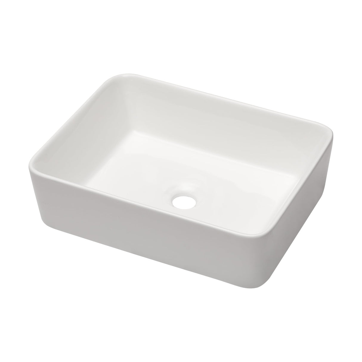 Lordear 19 inch Ceramic White/Black Bathroom Sink Rectangular Vessel Sink