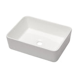 Lordear 19 inch Ceramic White/Black Bathroom Sink Rectangular Vessel Sink