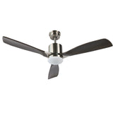 Lordear 52" Grizzle Gray Blade Brushed Finish Blade Arm Downrod Ceiling Fan with Dimmable Light