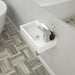 Lordear Bathroom Wall Mount Rectangle Corner Sink White Porcelain Ceramic Vessel Sink