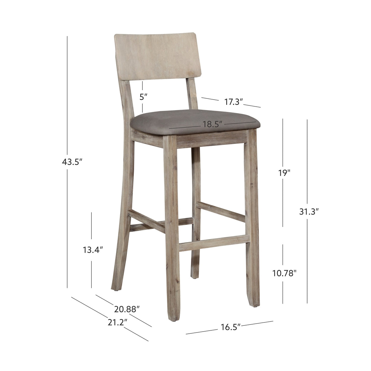 Loren Gray Wash Bar Stool