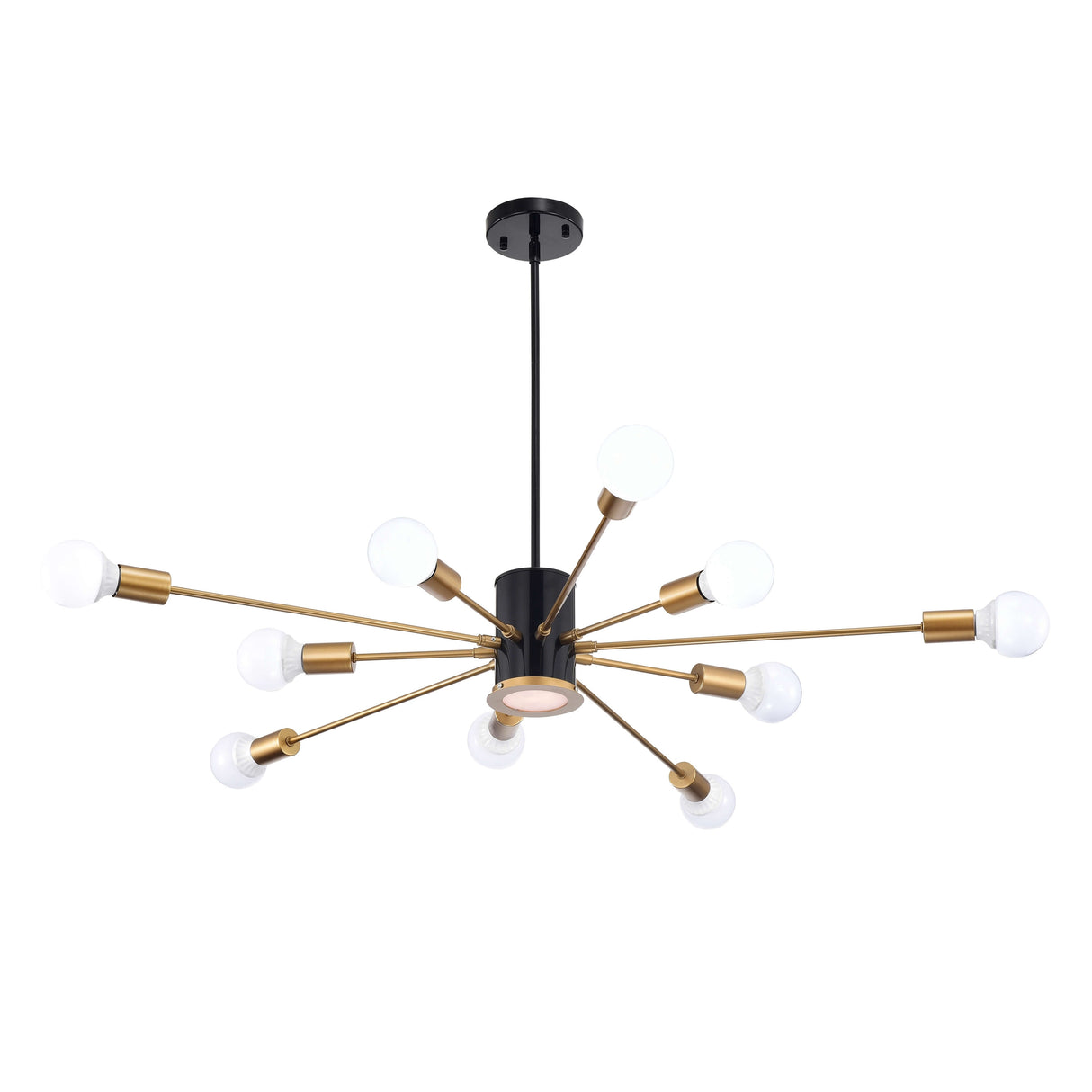 Lorena Sputnik 11-Light Chandelier in Black and Gold Finish