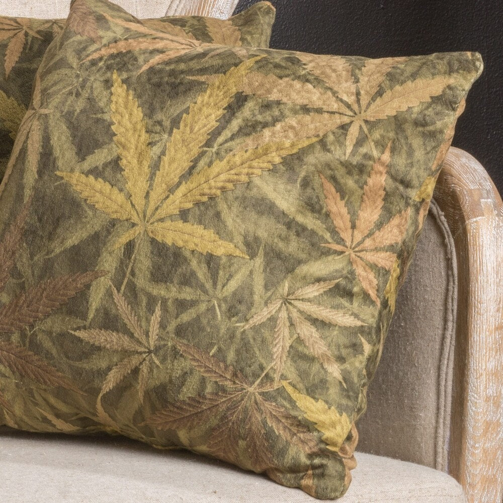 Lori Faux Suede Weed Herb Throw Pillow (Set of 2) by Christopher Knight Home