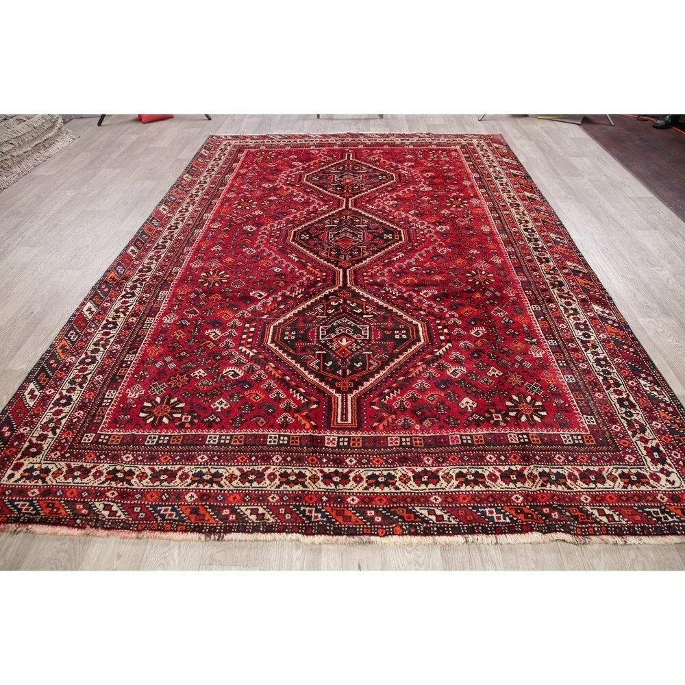 Lori Oriental Tribal Vinatge Hand Knotted Wool Persian Area Rug - 9'9" x 6'11"