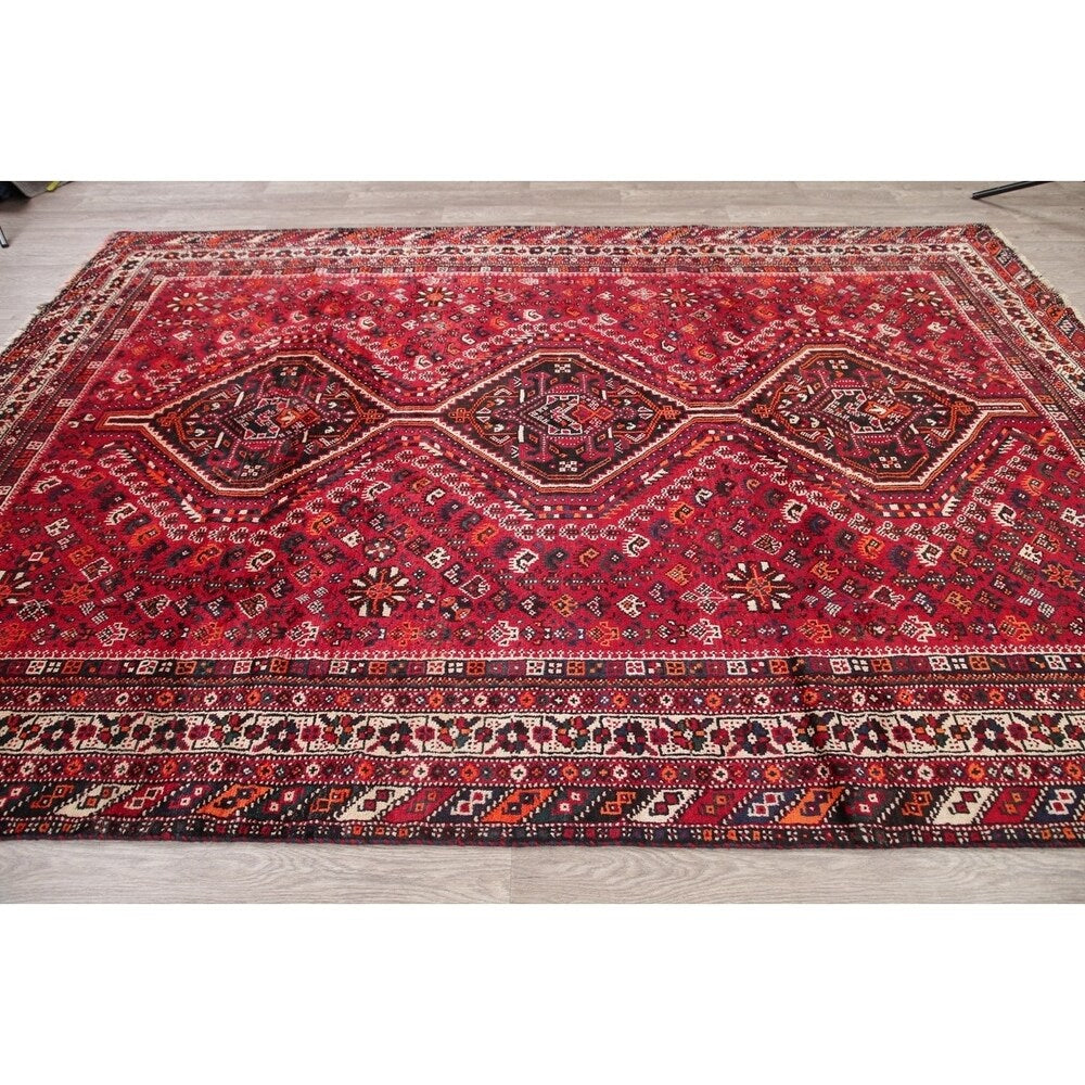Lori Oriental Tribal Vinatge Hand Knotted Wool Persian Area Rug - 9'9" x 6'11"