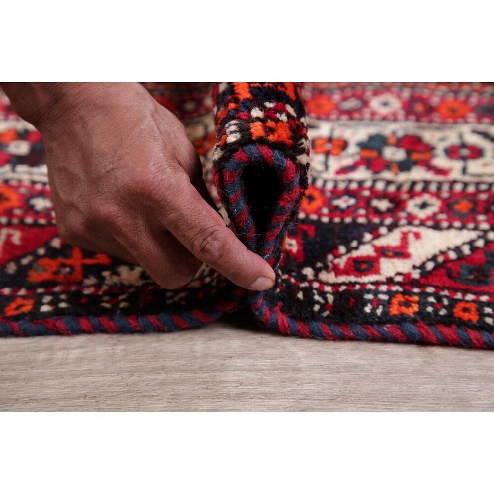 Lori Oriental Tribal Vinatge Hand Knotted Wool Persian Area Rug - 9'9" x 6'11"