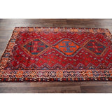 Lori Shiraz Hand Knotted Vintage Persian Area Rug Geometric Carpet - 8'0" x 5'0"