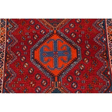 Lori Shiraz Hand Knotted Vintage Persian Area Rug Geometric Carpet - 8'0" x 5'0"