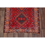 Lori Shiraz Hand Knotted Vintage Persian Area Rug Geometric Carpet - 8'0" x 5'0"