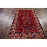 Lori Shiraz Hand Knotted Vintage Persian Area Rug Geometric Carpet - 8'0" x 5'0"