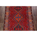 Lori Shiraz Hand Knotted Vintage Persian Area Rug Geometric Carpet - 8'0" x 5'0"