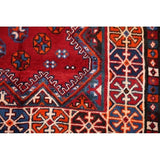 Lori Shiraz Hand Knotted Vintage Persian Area Rug Geometric Carpet - 8'0" x 5'0"