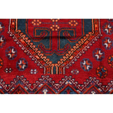 Lori Shiraz Hand Knotted Vintage Persian Area Rug Geometric Carpet - 8'0" x 5'0"
