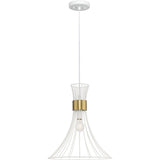Lorin Collection One-Light Mid-Century Modern Satin White Metal Pendant Light - 18 in x 18 in x 16 in