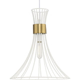 Lorin Collection One-Light Mid-Century Modern Satin White Metal Pendant Light - 18 in x 18 in x 16 in