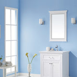 Lorna 24 Inch Rectangular Bathroom/Vanity Framed Wall Mirror In White - 24 inches