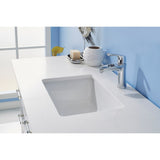 Lorna 48" Single Vanity in White with Artificial Fine white stone countertop Without Mirror