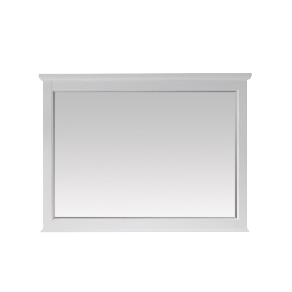 Lorna 48 Inch Rectangular Bathroom/Vanity Framed Wall Mirror In White - 48 inches