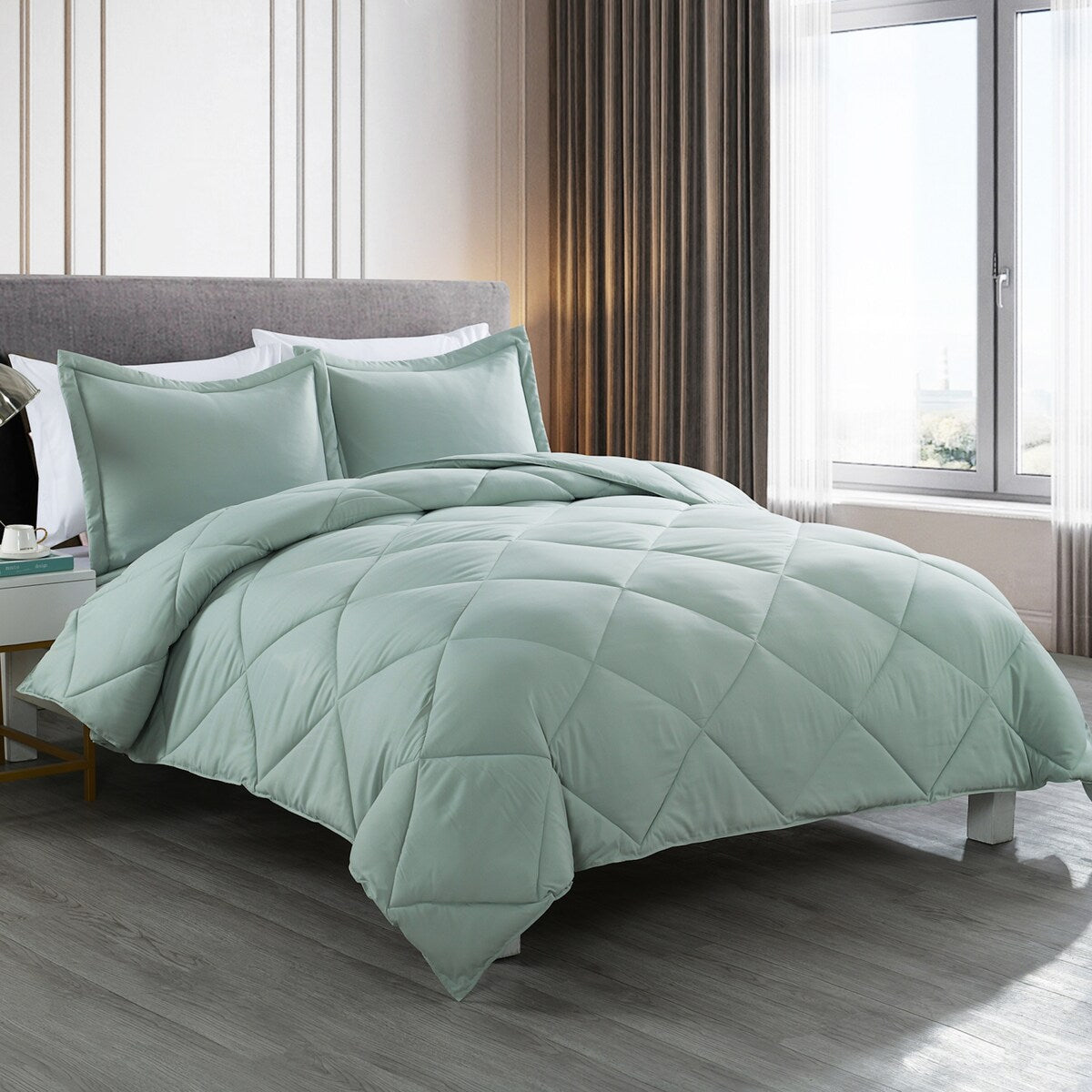 Stayclean Bacteria Inhibiting Diamond Stitch Comforter Set