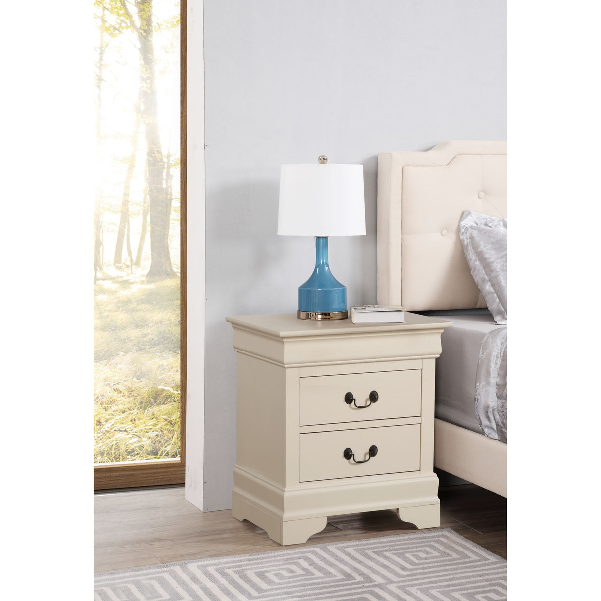 Louis Phillipe 2-drawer Wooden Nightstand