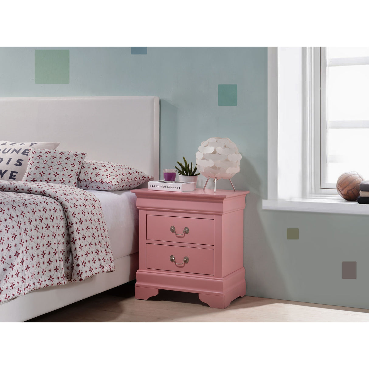 Louis Phillipe 2-drawer Wooden Nightstand
