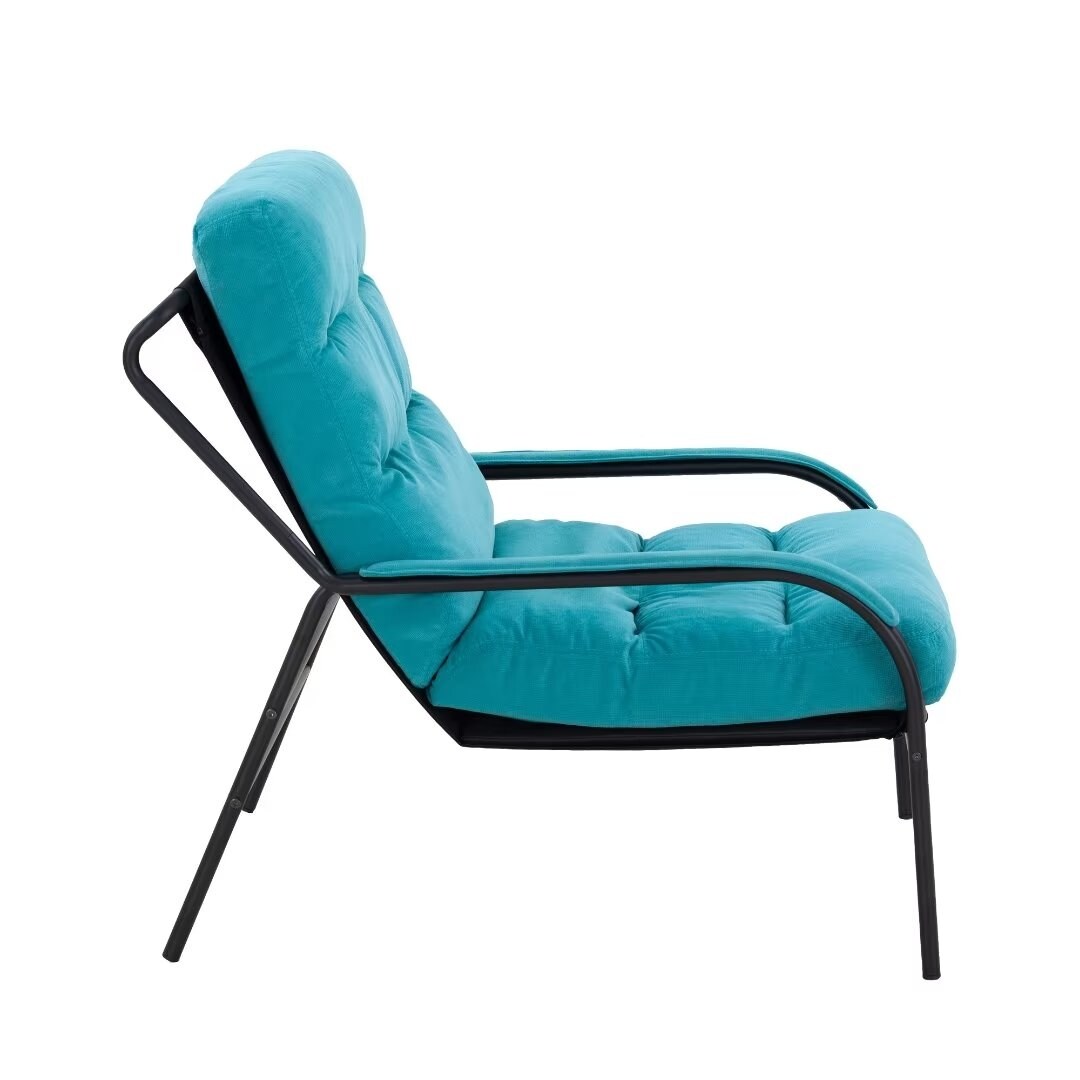 Lounge Recliner Chair, Club Chair with Metal Legs Moveable Cushion - 37"Wx27"Dx31.7"H