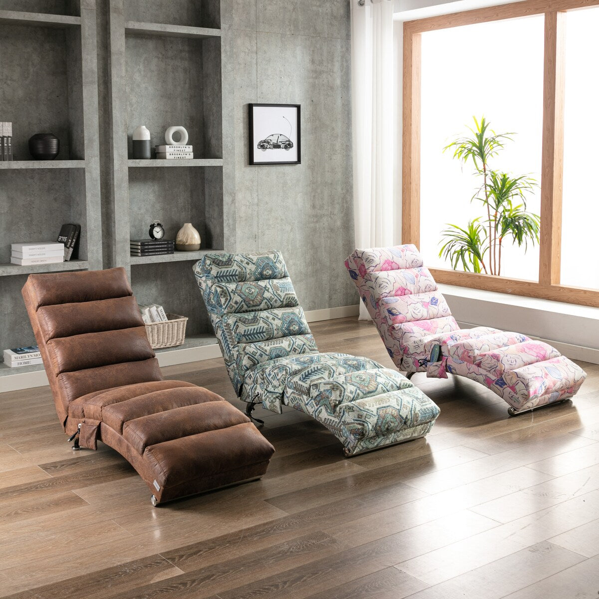 Lounger Linen Chaise Power Recline Chair Modern Massage Chair Ergonomically Chair
