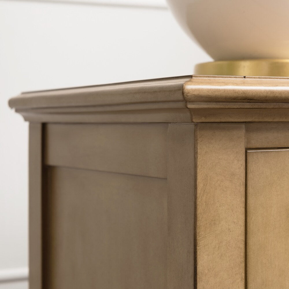 Louvered Charging Door Nightstand Side Table Cabinet