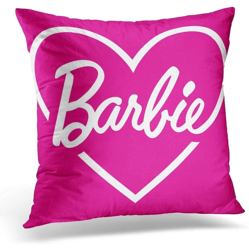 Love Barbie Pink Heart Vintage Pillow Case