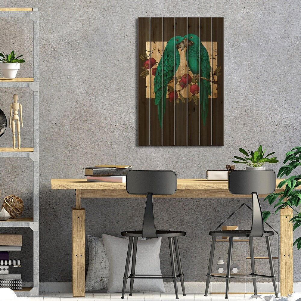 Love Print On Wood by Liene Liepiņa - Multi-Color