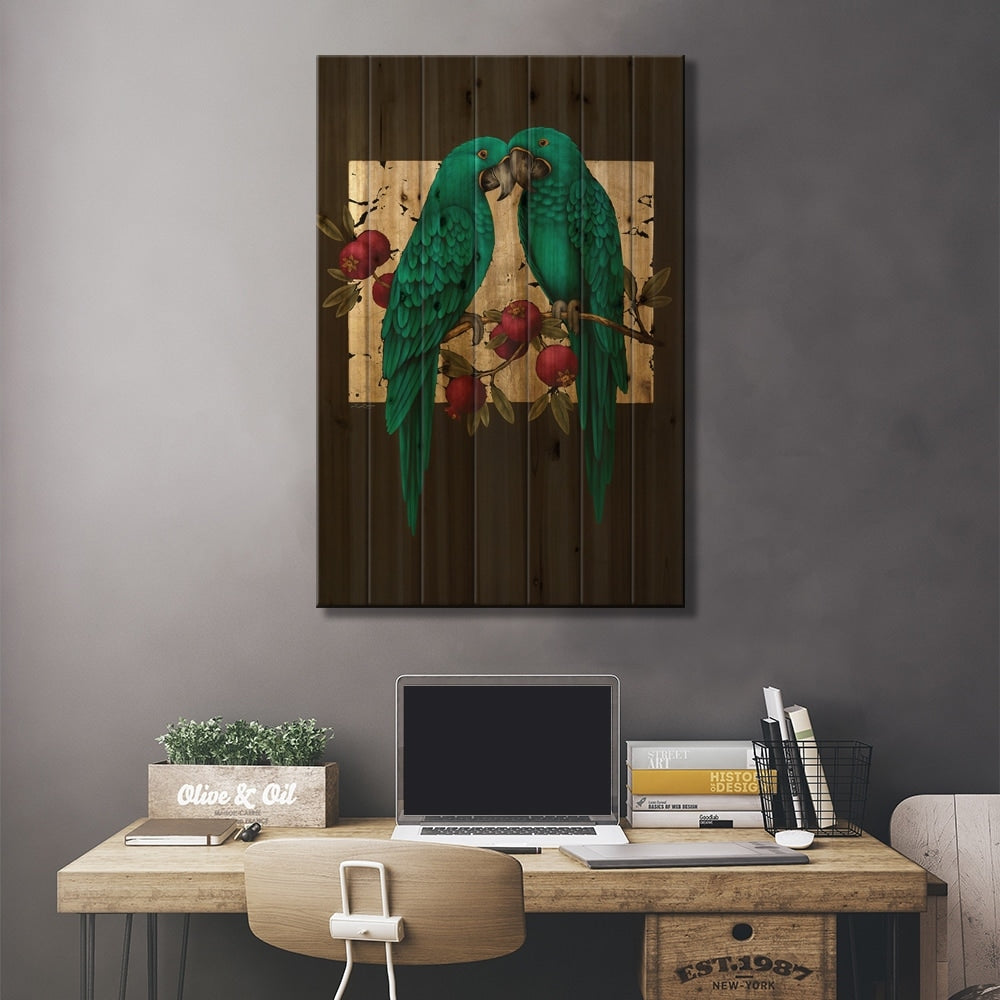 Love Print On Wood by Liene Liepiņa - Multi-Color