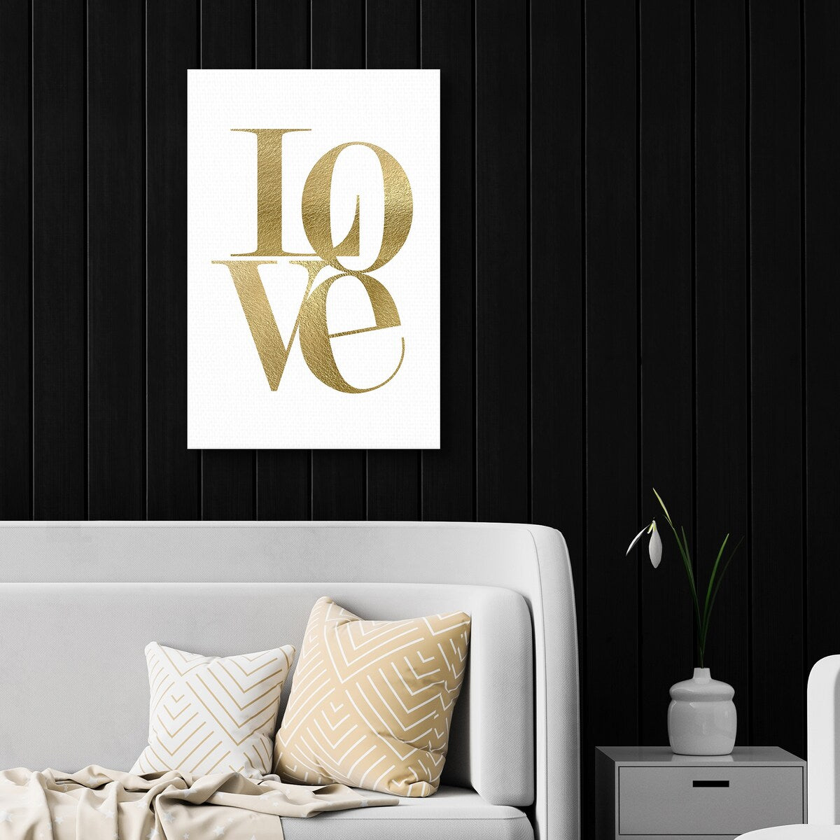 Love Stack Gold by Nikki Chu Canvas Art Print
