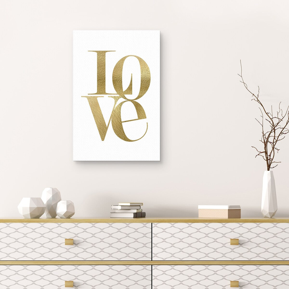 Love Stack Gold by Nikki Chu Canvas Art Print