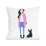 Love from NYC 4 Girl Dog - Multi Pillow by Pinklight Studio - April Heather Art
