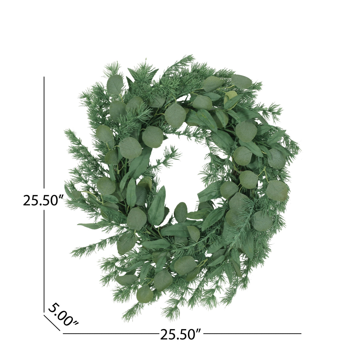 Loveren 24.5" Eucalyptus and Fir Artificial Wreath by Christopher Knight Home - Green