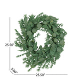 Loveren 24.5" Eucalyptus and Fir Artificial Wreath by Christopher Knight Home - Green