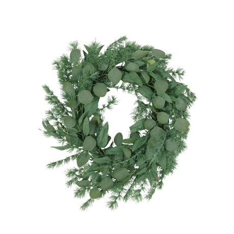 Loveren 24.5" Eucalyptus and Fir Artificial Wreath by Christopher Knight Home - Green