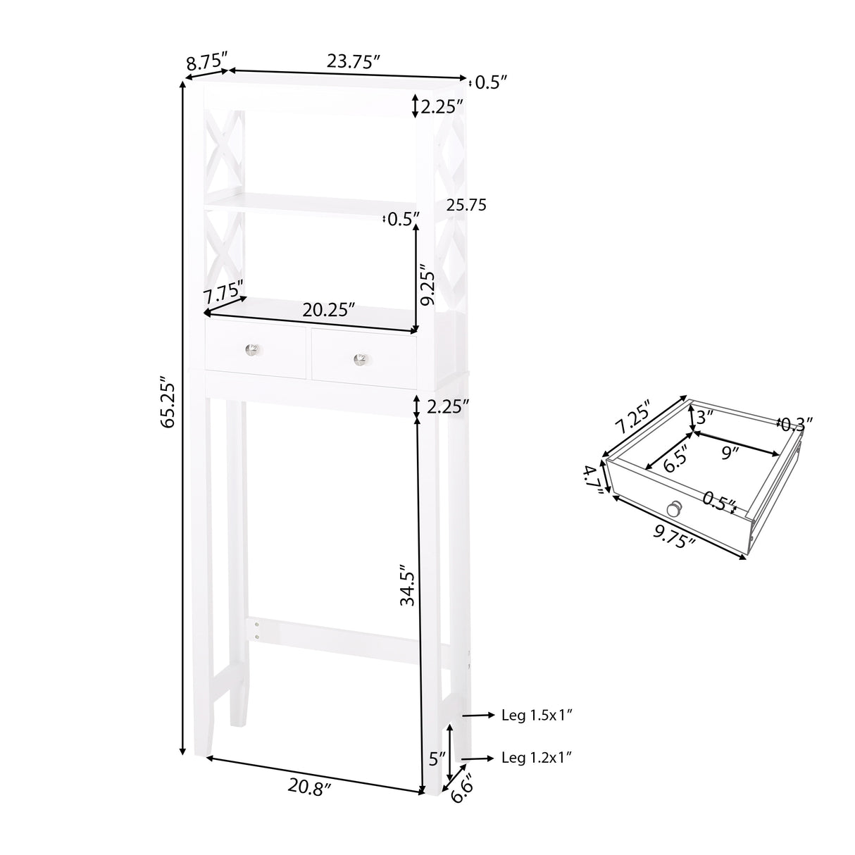 Loverin the Manufactured Wood Over-the-Toilet Storage Rack with Drawers by Christopher Knight Home