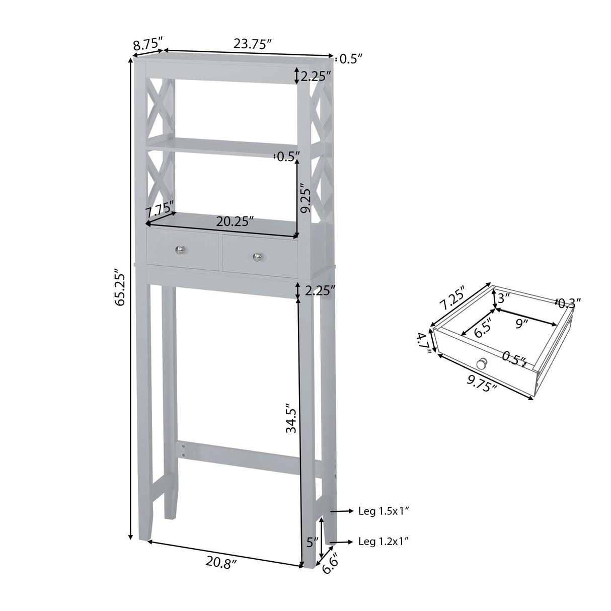Loverin the Manufactured Wood Over-the-Toilet Storage Rack with Drawers by Christopher Knight Home
