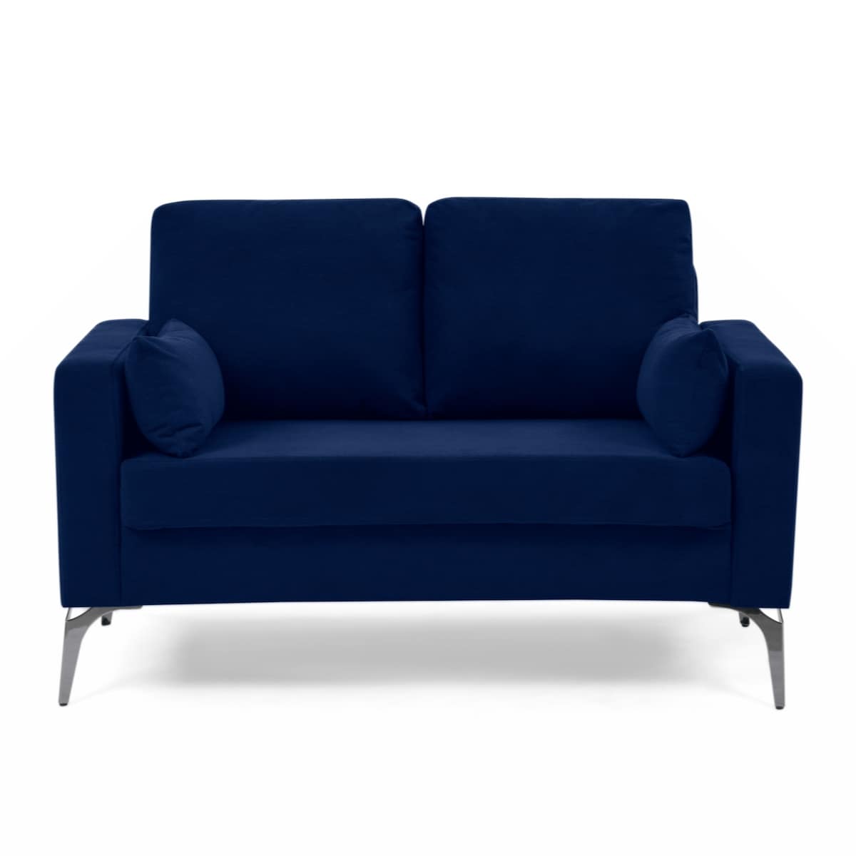 Loveseat Living Room Sofa,with Square Arms and Tight Back, with Two Small Pillows,Corduroy Navy