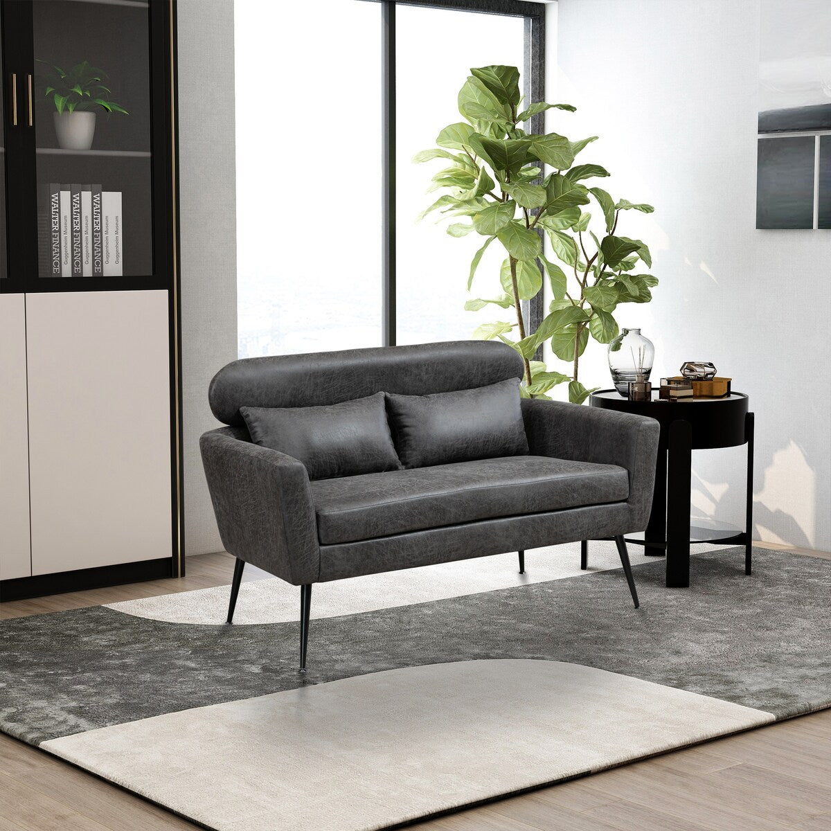 Loveseat Small Sofa Small Mini Room Bronzing Suede Couch Two-seater Armchairs
