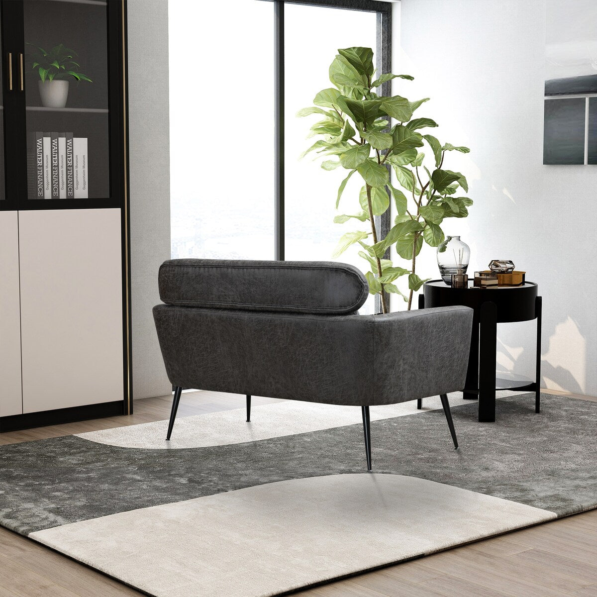 Loveseat Small Sofa Small Mini Room Bronzing Suede Couch Two-seater Armchairs