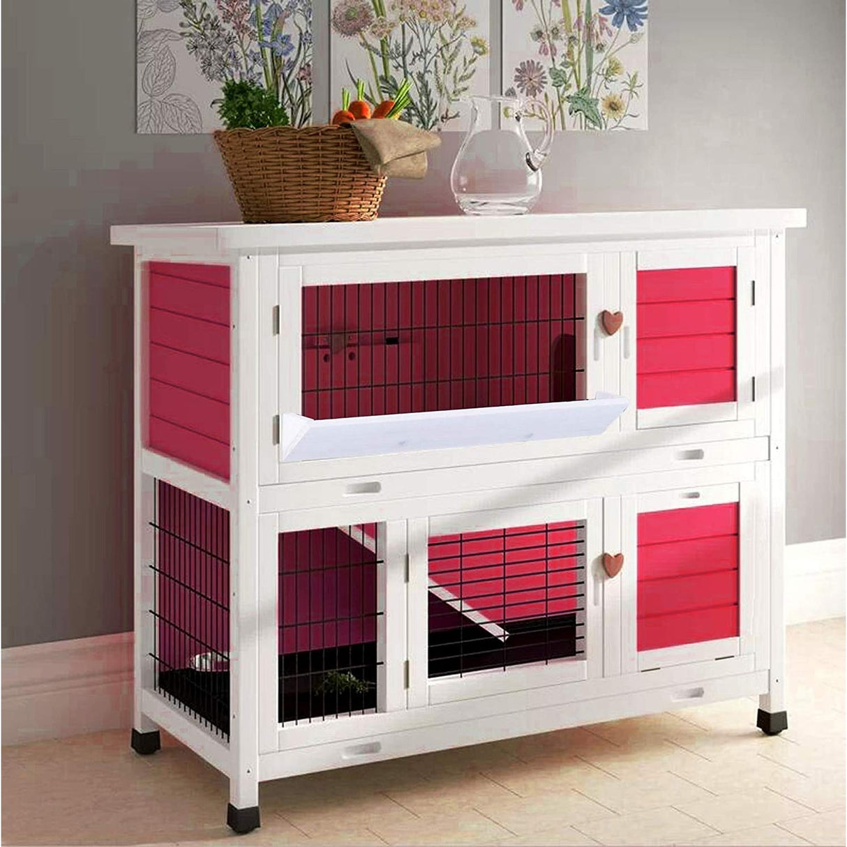 Lovupet Rabbit Hutch Cage with Pull Out Tray, Solid Wood 0323