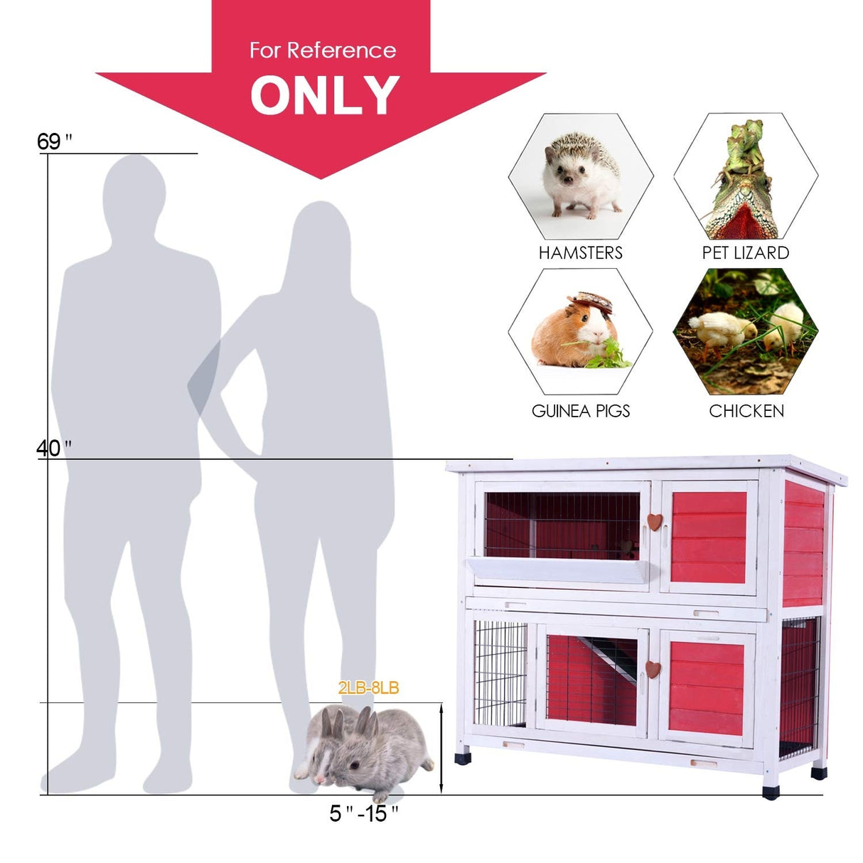 Lovupet Rabbit Hutch Cage with Pull Out Tray, Solid Wood 0323